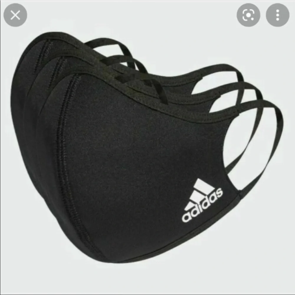 New Adidas Face Mask 3 Pack Black & White Size Small. NWT